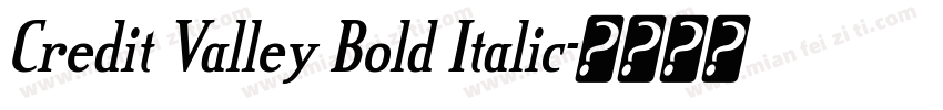 Credit Valley Bold Italic字体转换